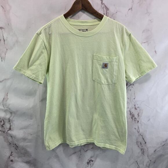 Carhartt T Shirt Womens Medium Green Short Sleeve Lime Neon Hi Vis Crew K87 W - Picture 1 of 10